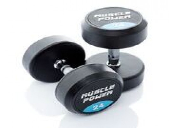 All-In Sport: <p>Ronde Dumbbells per stuk</p>
<p> </p>
<p>Deze degelijke, ronde dumbbell heeft een verchroomd handvat met voldoende grip. Met ee...