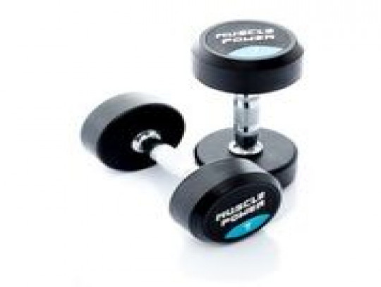 All-In Sport: <p>Ronde Dumbbells ,per stuk</p>
<p> </p>
<p>Deze degelijke, ronde dumbbell heeft een verchroomd handvat met voldoende grip. Met e...