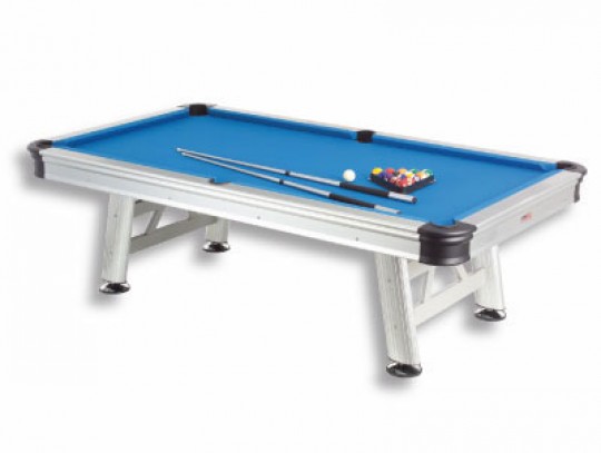 All-In Sport: Hohe Stabilität durch wetterfesten Alurahmen und präziser Kugellauf, 8 ft. Spielfläche (224 cm x 112 cm), blaues wetterfestes Tischtuch, ...