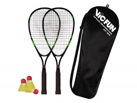 All-In Sport: Snel racketspel in weer en wind. De set bestaat uit 2 robuuste aluminium rackets, 3 nylon shuttles met rubber dop voor aangename vluchtei...