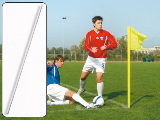 All-In Sport: Kleur wit, 165 cm lang, Ø 30 mm dikwandig, elastisch, splintervrij (aub. de geschikte bodemhuls en vlag apart bestellen).