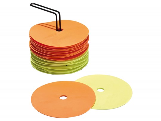 All-In Sport: Anti-slip rubber markeringsschijven, voor binnen- en buitengebruik. Inzetbaar als markering van veldindeling bij teamsporten. Set bestaan...