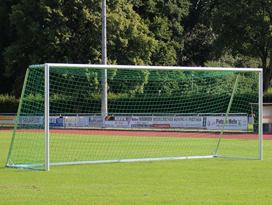 All-In Sport: Voetbal trainingsdoel Basic, volledig afgelast, veiligheidsnethaken, doeldiepte 2 m, Doelpalen/deklat : aluminium onbehandeld, volledig g...