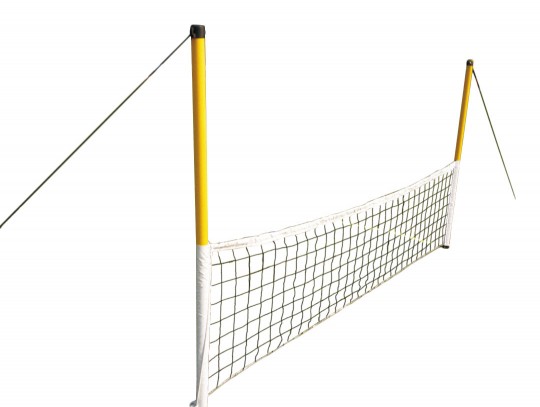 All-In Sport: Hoogwaardige en stabiele Voetvolleyset bestaande uit 2 palen (hoogte 175 cm), met metalen pinnen, spankoorden en een 3 meter lang net (ho...