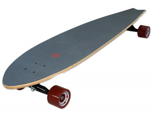 All-In Sport: Klassieke Old-School Longboard 42 (107 cm) van 7-voudig Canadees Ahorn met bamboe-design aan boven- en onderzijde. Gepolijste 7 alumini...