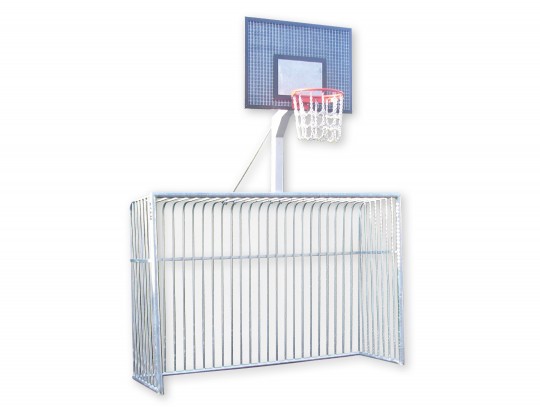 All-In Sport: Opschroefbaar basketbal-opzetstuk voor het Trapdoel van staal. Met massieve basketbalpaal, roosterbord van vuurverzinkt staal, 120 x 90 c...