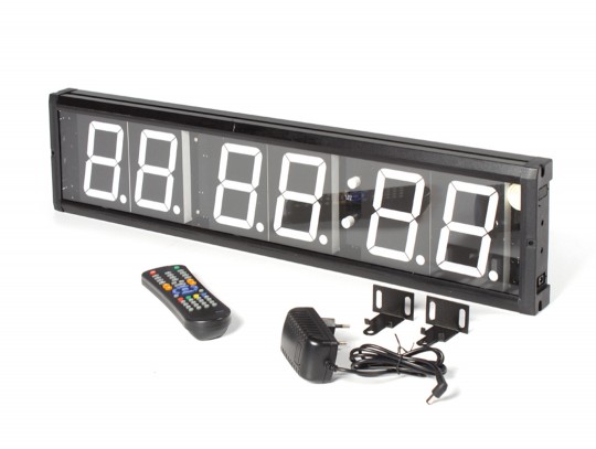 All-In Sport: Intervaltimer voor sportscholen en boksen zalen. Aluminium behuizing voor montage op de muur. 230 V aansluiting. LED-display met 180 ° zi...