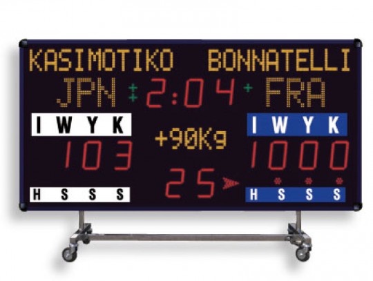 All-In Sport: Wettkampf-Anzeigetafel auf Rollwagen für flexiblen Einsatz mit eingebautem Horn (100 dBa). Funktionen nach neuesten Vorschriften 2009 des...