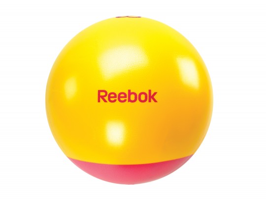 All-In Sport: 2-farbiger Gymnastikball mit Bodenbeschwerung und teilweise strukturierter Oberfläche. Inklusive Pumpe und Work-Out-DVD.