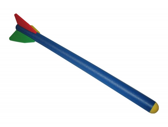 All-In Sport: Van schuimstof. Ideaal voor het aanleren van de speerwerptechniek. 89 cm lang en ca. 84 gram zwaar.
