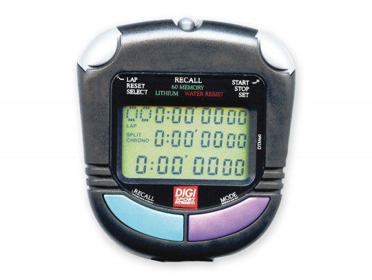 All-In Sport: De stopwatch voor ambitieuze trainers. 3-regels display met datum en alarm, stopwatchfunctie 9 uur, 59 minuten, 59,99 seconden, Pacer (10...