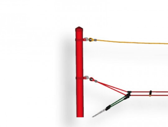 All-In Sport: einzeln für Seilparcours Haiger. Feuerverzinkt, ø 10,2 cm, 2,00 m lang. Lieferung erfolgt mit roten Abdeck-Kappen, Schrauben und roter Fa...