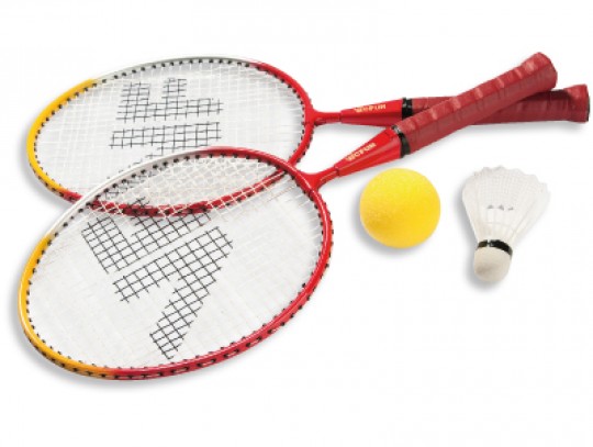 All-In Sport: De mini-badmintonrackets zijn vergelijkbaar met klassieke badmintonrackets, hebben echter kortere shafts. Vanwege de bespanning van de ra...