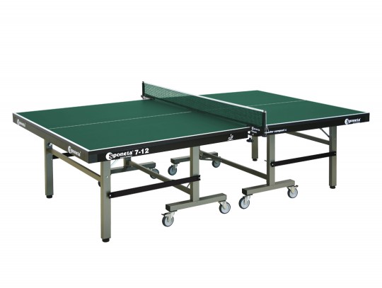 All-In Sport: Hoogwaardige verenigings- en wedstrijdtafel S7-12 Master Compact met ITTF-toelating, voldoet aan EN 14468-1 A. Spaanplaat 25 mm, groen ge...