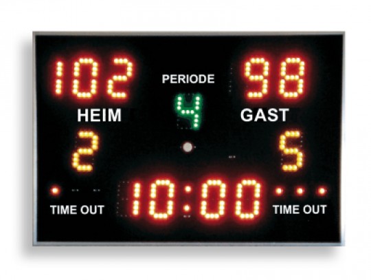 All-In Sport: Scorebord voor vele takken van sport, speelstand (0-199), perioden of sets. Minutenweergave met countdown- en countup-functie (1/10 sec. ...