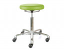 Drehhocker chrom mit Rollen, Limone