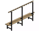 Kleedkamerbank CLASSIC Vorm B 2,5 meter