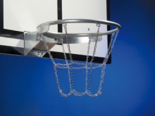 All-In Sport: met 12-punts-bevestiging, van zwaar ketting, verzinkt, geschikt voor alle standaard basketbalringen.
