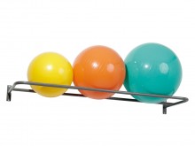 All-In Sport: Voor grote gymnastiekballen van gebogen staal, epoxy gelakt. Afm. 165 cm breed, 54 cm diep. Geschikt voor 3 ballen met 53 cm, 65 cm Ø of ...
