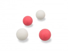 All-In Sport: 4 minigolfballen van speciaal rubber. 2 verschillende hardheden voor harde of zachte ondergronden.