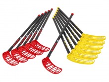 All-In Sport: Floorballset voor jongeren vanaf 10 jaar in scholen en verenigingen. Robuuste polycarbonaat sticks met uitstekende speeleigenschappen. Ni...