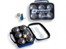 All-In Sport: Traditionele Jeu de Boules set met 6 metalen ballen Ø 7,25 cm, een butje van hout en een afstandmeter. Petanque set compleet in een prakt...