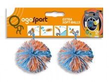 All-In Sport: 2 Ogo Sport ballen, los (Wuschelball/Koosh Ball), die niet wegrollen, als ze op de grond vallen. Afm. Ø 6,5 cm, 2 stuks aan een karntonne...