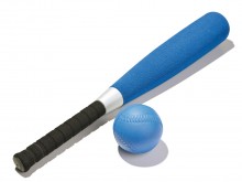 All-In Sport: Uitermate geschikt voor kinderen. De knuppel is hol en heeft een schuimstof grip. Totale lengte: 60 cm. Inclusief soft honkbal.