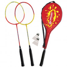 All-In Sport: Badmintonpret in de tuin, op het strand of in het park. De set bestaat uit 2 gehard stalen rackets en 2 nylon shuttles in een transporttas.