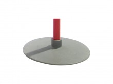 All-In Sport: Gewicht ca. 700 gram, stavlak ca. Ø 23 cm, hoogte 5 cm. Geschikt voor stokdoorsnede 25 mm. Rubber speciaal ook voor sporthalvloeren.