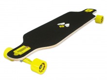 All-In Sport: Elegante en behendige Freeride-Longboard 39 van 9-voudig Canadees Ahorn. Met licht verlaagd deck, drop through asophanging en zwarte gri...