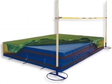 All-In Sport: Compleet met spikesmat van zachtschuim en spikesbeschermer. Deze mat maakt van 4 valmatten met een maat van 300x200 cm een hoogspringkuss...