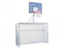 All-In Sport: Opschroefbaar basketbal-opzetstuk voor het Trapdoel van staal. Met massieve basketbalpaal, roosterbord van vuurverzinkt staal, 120 x 90 c...