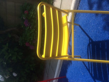 All-In Sport: <p>Oude zwembadstoel nieuw leven gegeven door een laklaag. Let wel er zitten op sommige wat lijmresten. Deze is redelijk te verwijderen. ...