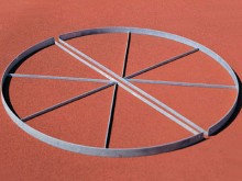 All-In Sport: Kogelstoot- & slingerkogelring Ø 2,135 m, 70 mm hoog, 2-delig, voor probleemloze inbouw, zonder moeizaam circulair centraliseren. IAAF-ge...