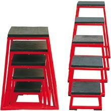 All-In Sport: Volledig stapelbare set bestaande uit 5 platforms in de hoogtes 15, 30, 45, 60 en 75 cm. Heavy-duty volledig gelaste staalconstructie, vo...