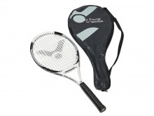 All-In Sport: Volwaardig, robuust racket, top bespannen voor gevorderde spelers. Materiaal: graphit-fused, blad: heart, ca. 310 gram, grip: medium, max...