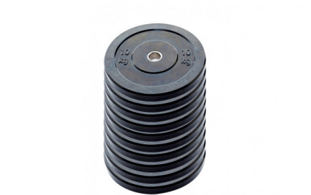 10-pack 10 kg Ol. Bumper Plates zwart