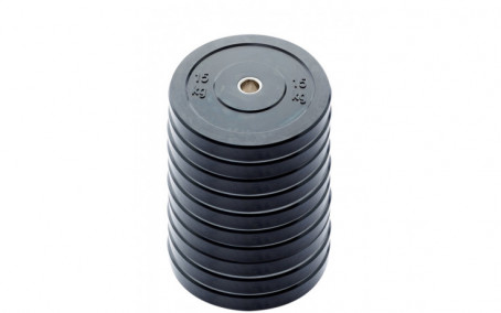 10-pack 15 kg Ol. Bumper Plates zwart