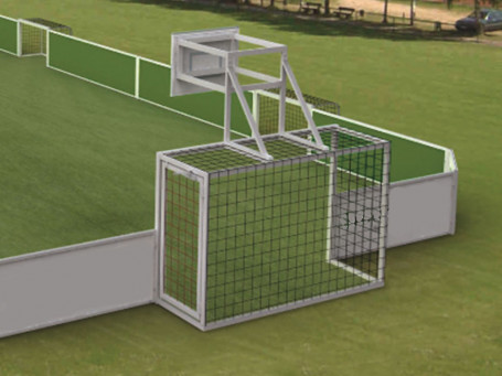 Trapdoelen met basketbalunits voor stationaire Street Soccer Court