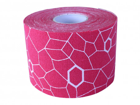 Kinesiologie tape Thera-Band XactStretch, 5 m x 5 cm, roze/wit