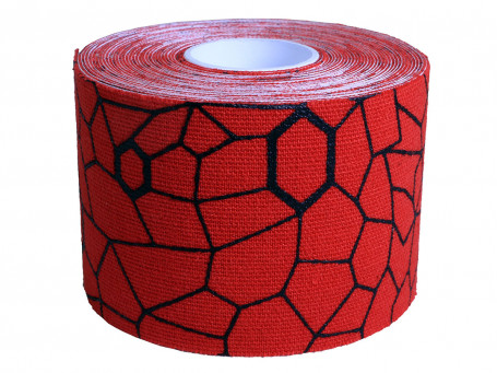 Kinesiologie tape Thera-Band XactStretch, 5 m x 5 cm, rood/zwart