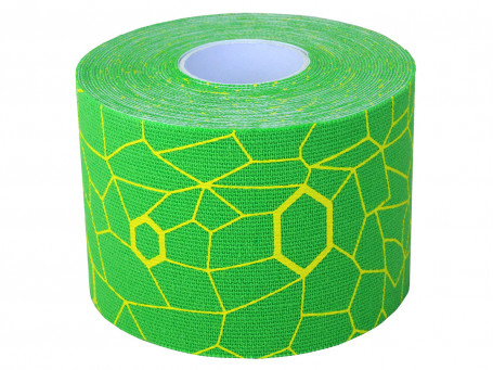 Kinesiologie tape Thera-Band XactStretch, 5 m x 5 cm, groen/geel