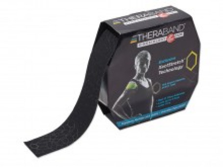 Kinesiologie tape Thera-Band XactStretch, 31,4 m x 5 cm, zwart/zwart