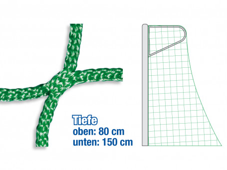 Voetbaldoelnetten voor doeldiepte 80 cm / 150 cm