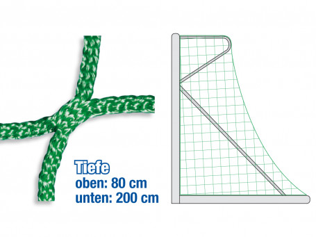 Voetbaldoelnetten Anti-Hooligan voor doeldiepte 80 cm / 200 cm