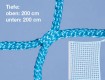 All-In Sport: WM-Fußball-Tornetze 4mm Polyester - blau<br />hochfest. Superstarke Ausführung. Hervorragend geeignet für Tore mit freier Netzaufhängung....