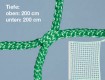 All-In Sport: hochfest. Superstarke Ausführung. Hervorragend geeignet für Tore mit freier Netzaufhängung. Für Tortiefe: oben 200 cm, unten 200 cm. Unse...