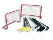 All-In Sport: Stickset ABS-Junior D2240 (6 + 6 sticks en 3 gatenballen), 2 mini Floorballdoelen 90 x 60 cm, incl. net.