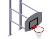 All-In Sport: Het basketbal-opzetstuk met overhang 120 cm bestaat uit een zeer stabiel 8 mm aluminium bord 130 x 100 cm, een ring, net en bevestigingsm...